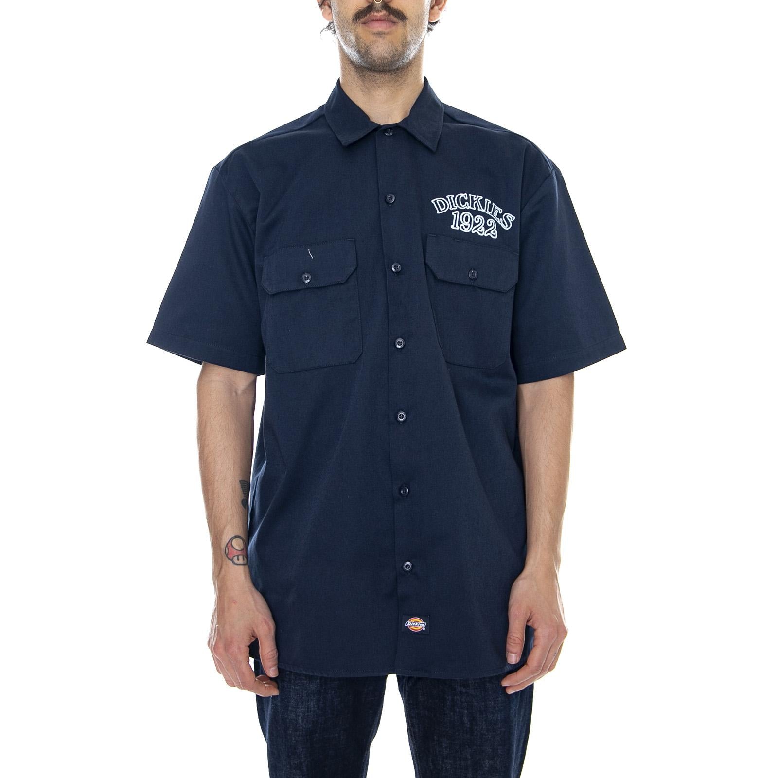 Yolun - Dark Navy Blue - Camicia Maniche Corte Uomo Blu 05 200349-DN . DICKIES 