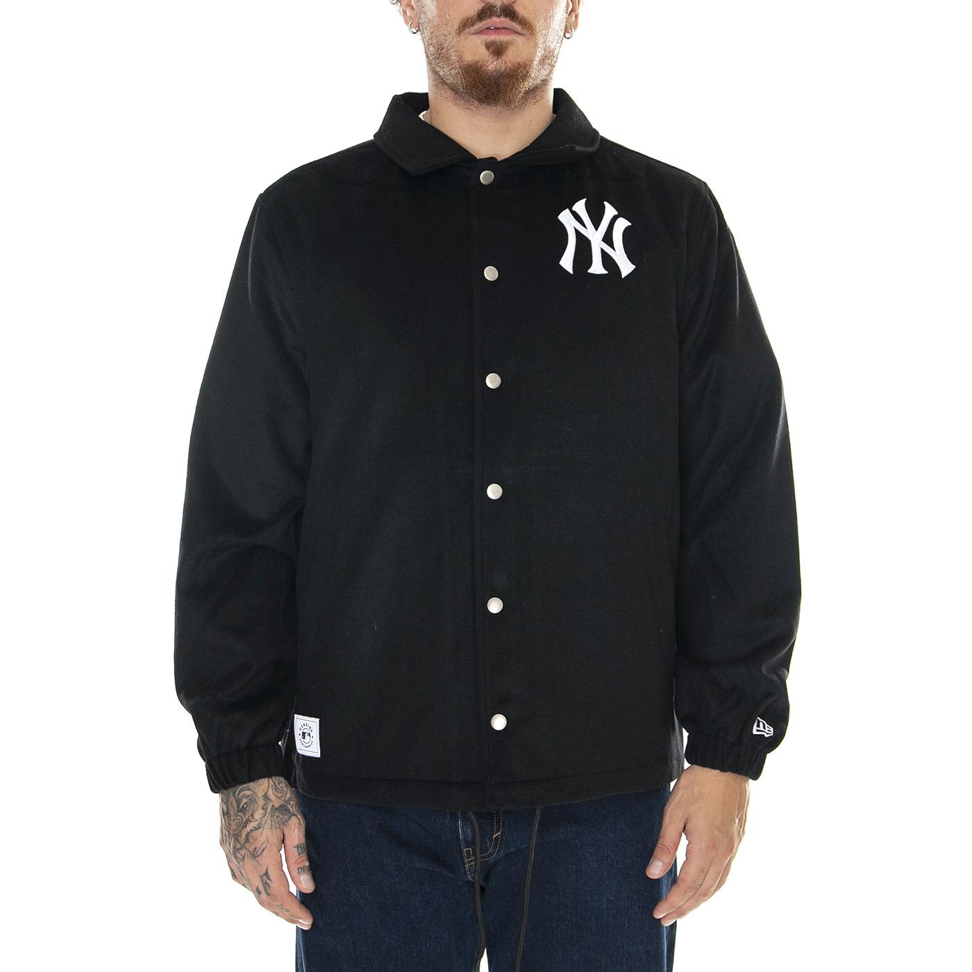 MLB Coaches Jacket Nevyan Black / White - Giacca Invernale Uomo Nera 60424437  NEW ERA 