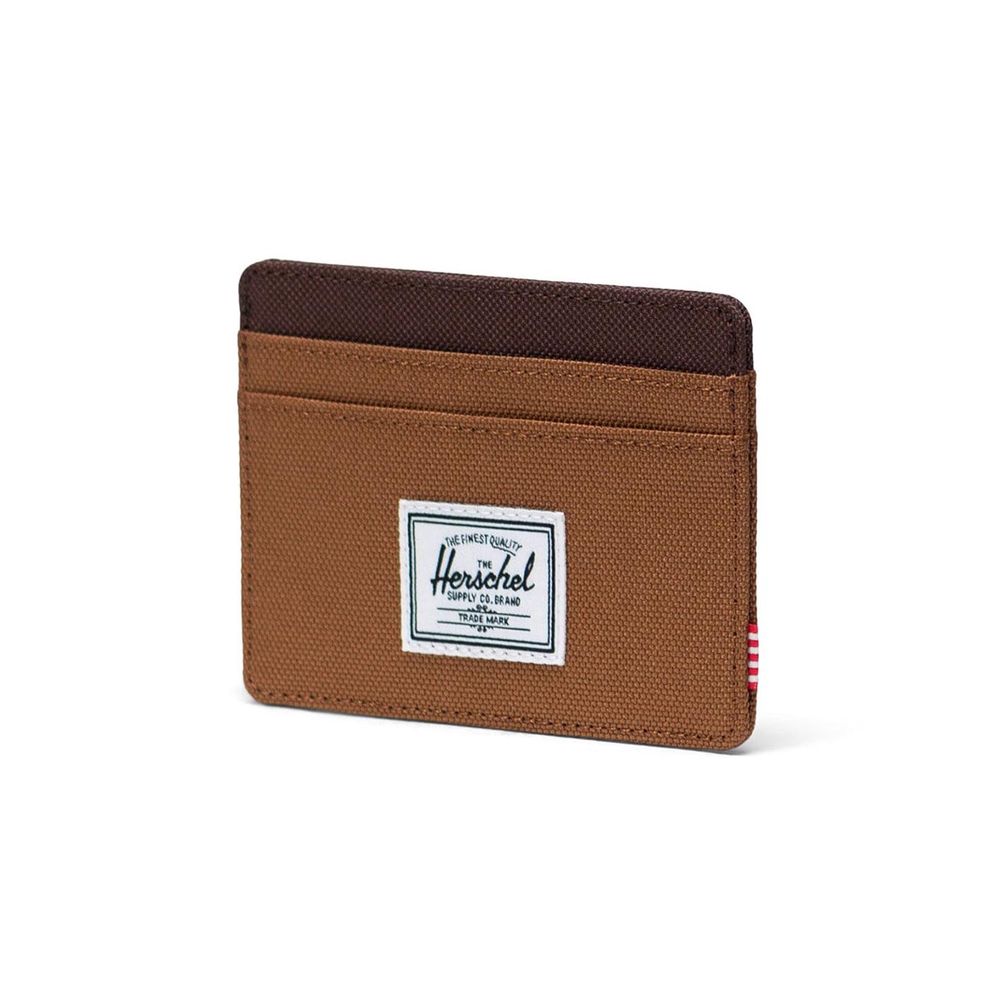 CHARLIE CARDHOLDER RUBBER CHICORY COFFEE - Portacarte Marrone 30065 06426 HERSCHEL 