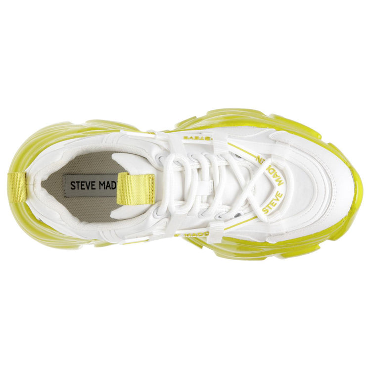Recoupe White / Lime - Scarpe Stringate Profilo Basso Donna Bianche SMPRECOUPE-WHT  STEVE MADDEN 