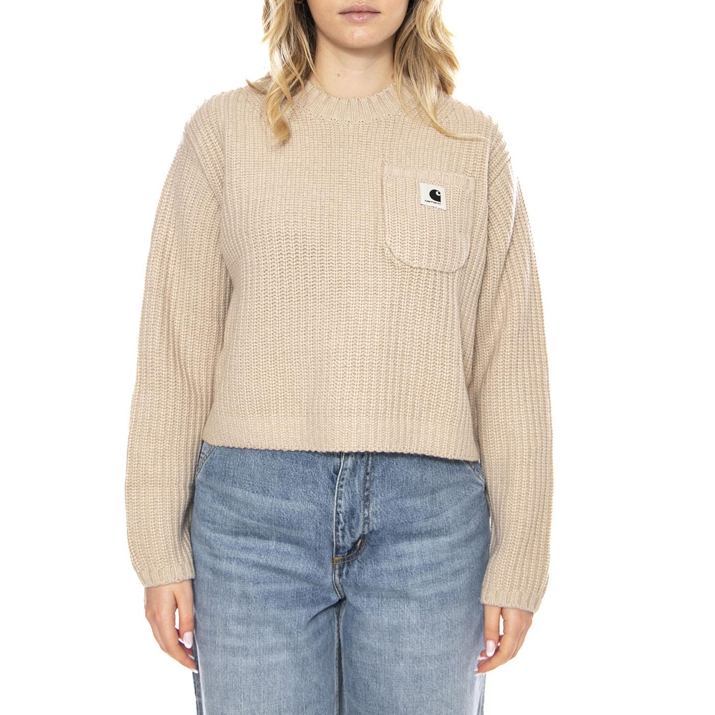 W Mira Sweater - Beige - Maglione Girocollo a Coste Donna I035382_2LP_XX . CARHARTT WIP 