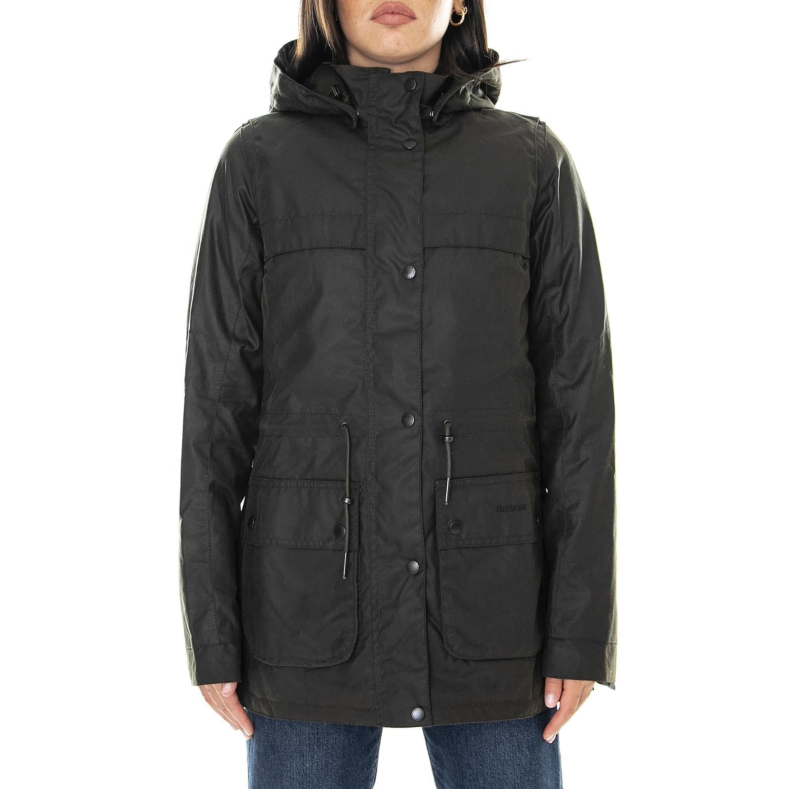 Cassley - Giacca Invernale con Cappuccio Donna Verde LWX1080-OL71-FW21  BARBOUR 