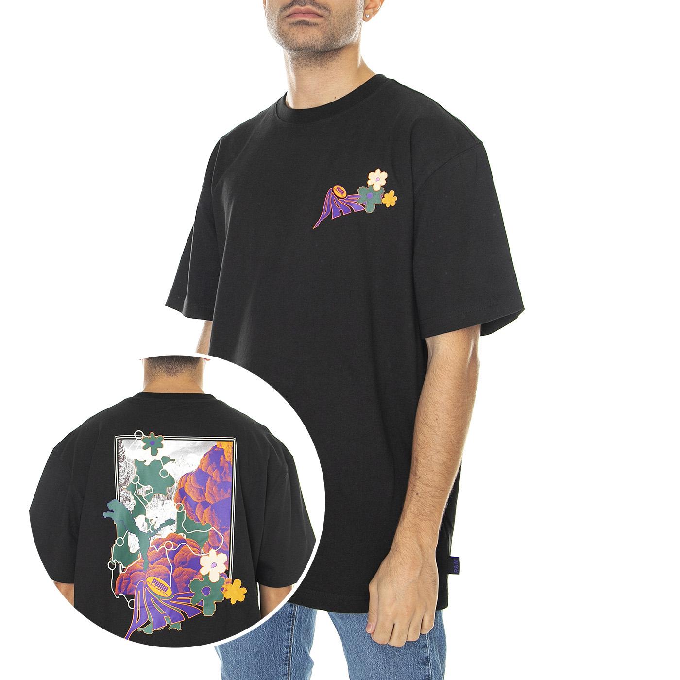 Puma  x P.A.M. Graphic Tee Black - Maglietta Girocollo Uomo Nera 536003-01  PUMA 