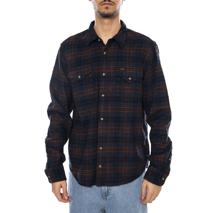 Clean Western Shirt Luxe Rivet Navy - Camicia a Quadri Uomo Blu / Multicolore 112371318 . LEE 