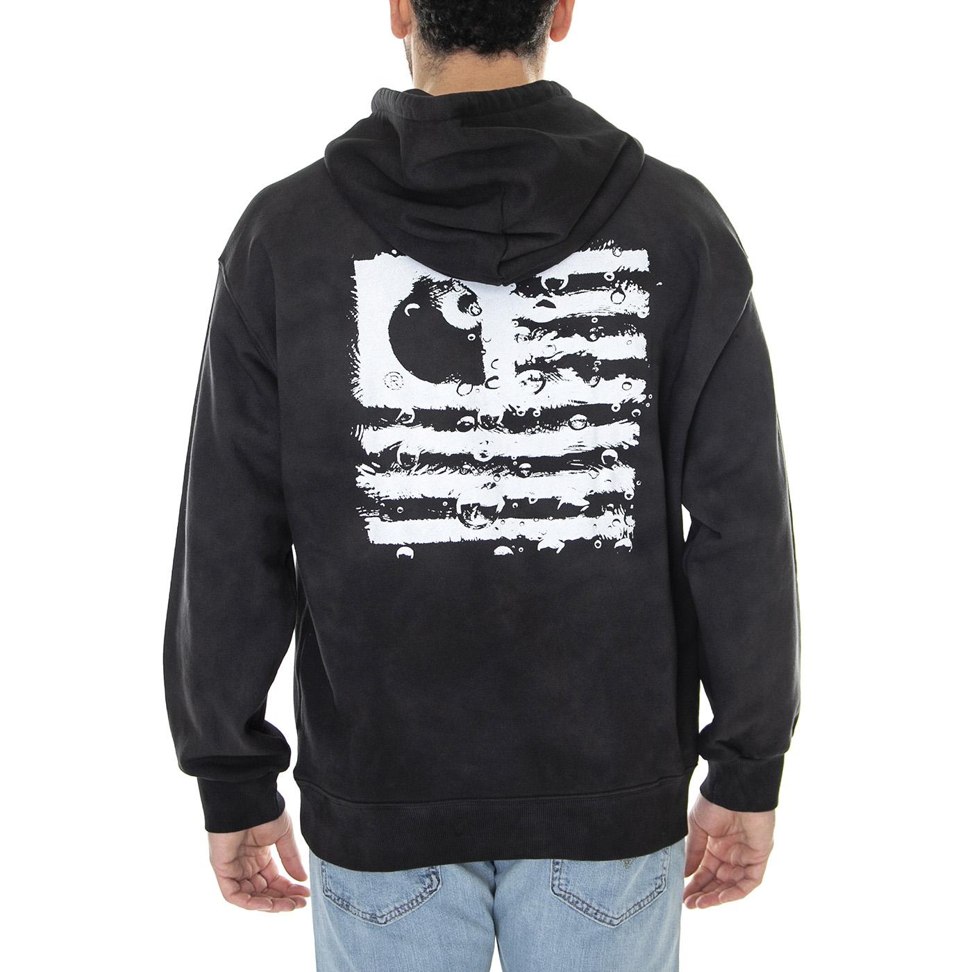 Hooded Chromo Sweat Black Chromo / White - Felpa con Cappuccio Uomo Nera I031405-1K5XX  CARHARTT WIP 
