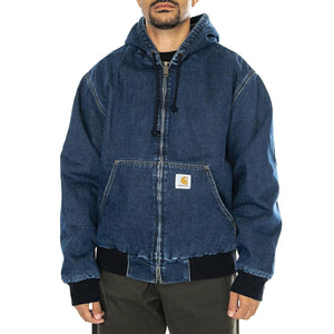 OG Active Jacket Blue stone washed - Giacca con Cappuccio Uomo Denim Jeans Blu I032232.0106  CARHARTT WIP 