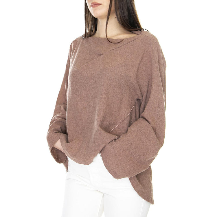 Blusa 021SD45020 Champagne - Top Donna Marrone 021SD45020 -S2285 . ALESSIA SANTI 