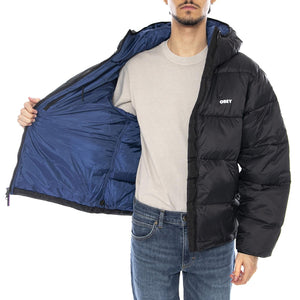 Stratus Puffer Black - Giacca Piumino con Cappuccio Uomo Nero 121800576 BLK OBEY 
