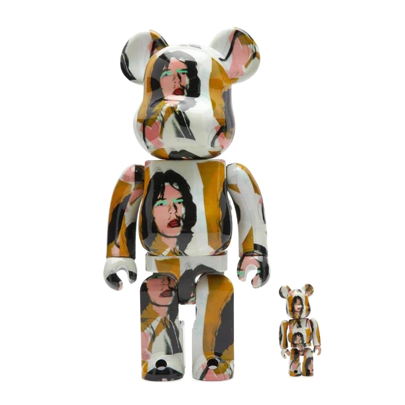 BE@RBRICK Andy Warhol "Mick Jagger" 100% & 400% - Toy Multicolore MDTANDY  MEDICOM TOY 
