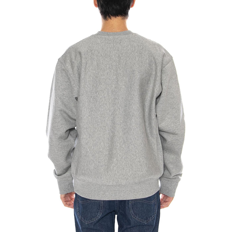 American Script Sweat Grey Heather - Felpa Girocollo Uomo Grigia I025475.V6XX . CARHARTT WIP 