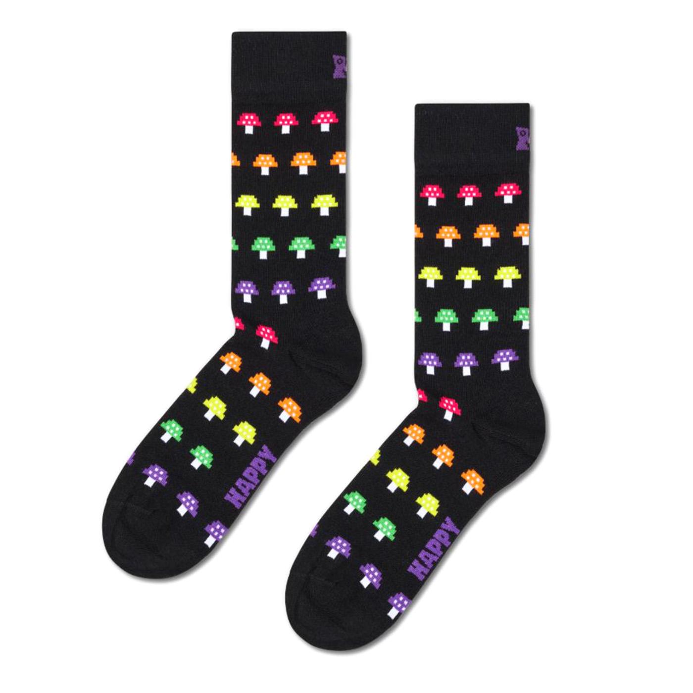 Mushroom Stripe Sock -- Calzini Uomo Multicolore P003166 BLACK HAPPY SOCKS 