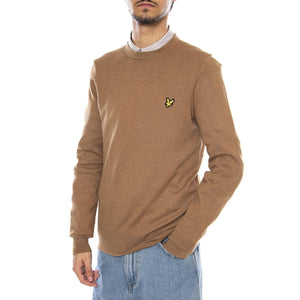 Cotton Merino Crew Neck Jumper Tigers Eye - Maglione Uomo Marrone KN2110VC-X851 . LYLE & SCOTT 