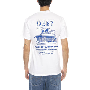 OBEY House Of Subversion White - Maglietta Girocollo Uomo Bianca 165264195 WHT OBEY 