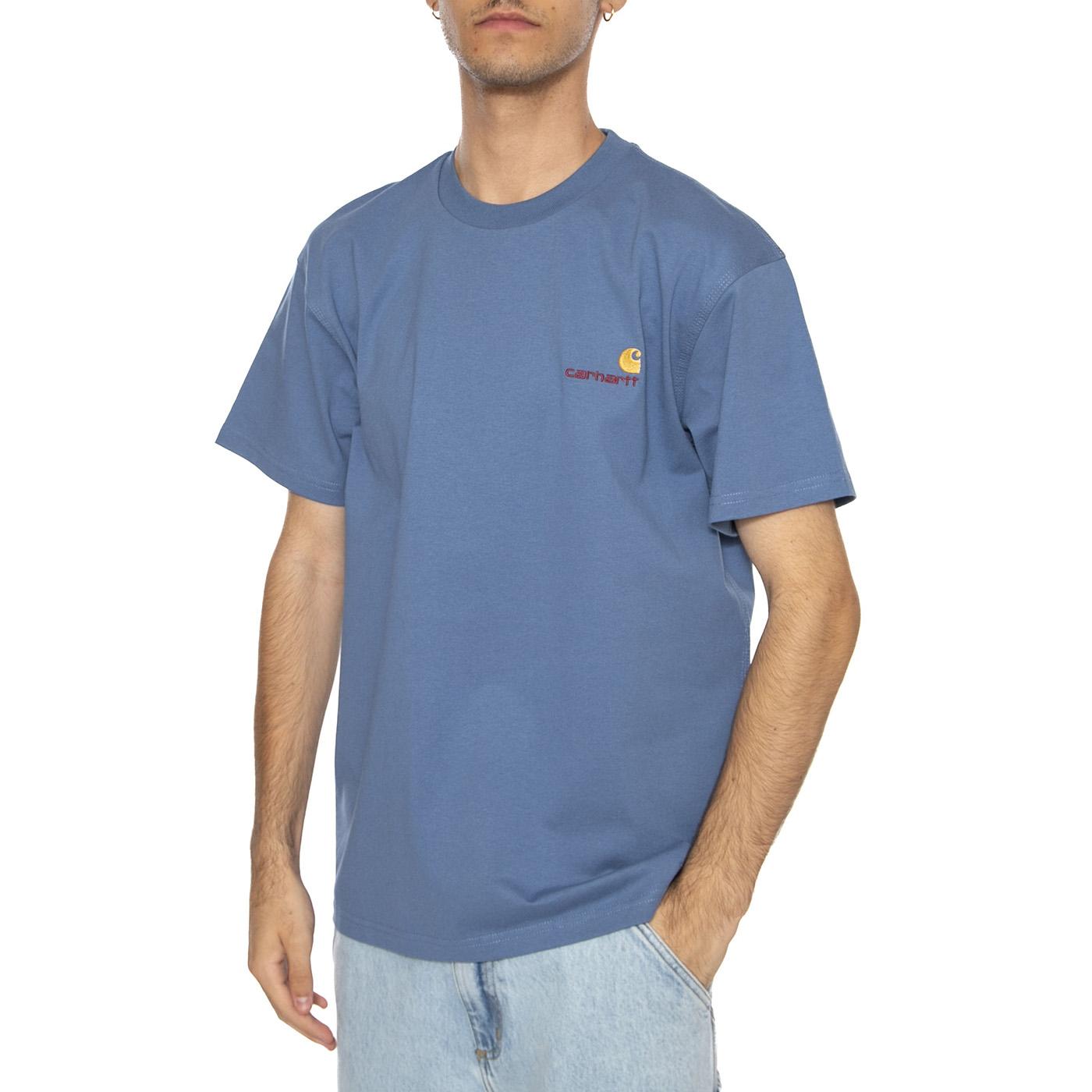 S/S American Script T-Shirt Sorrent - Maglietta Girocollo Uomo Blu I029956.1YIXX . CARHARTT WIP 