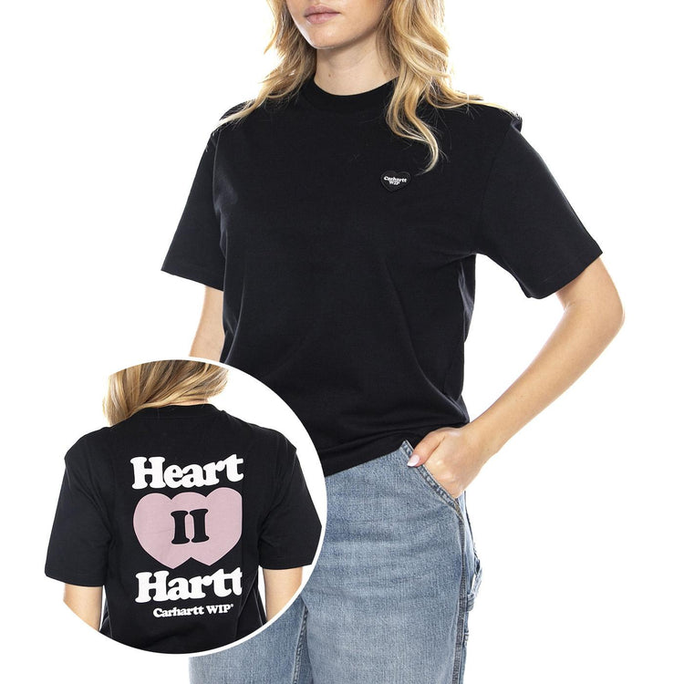 W' S/S Heart II T-Shirt -- Maglietta Donna Nera Carhartt WIP I035259-4T9-BLK . CARHARTT WIP 