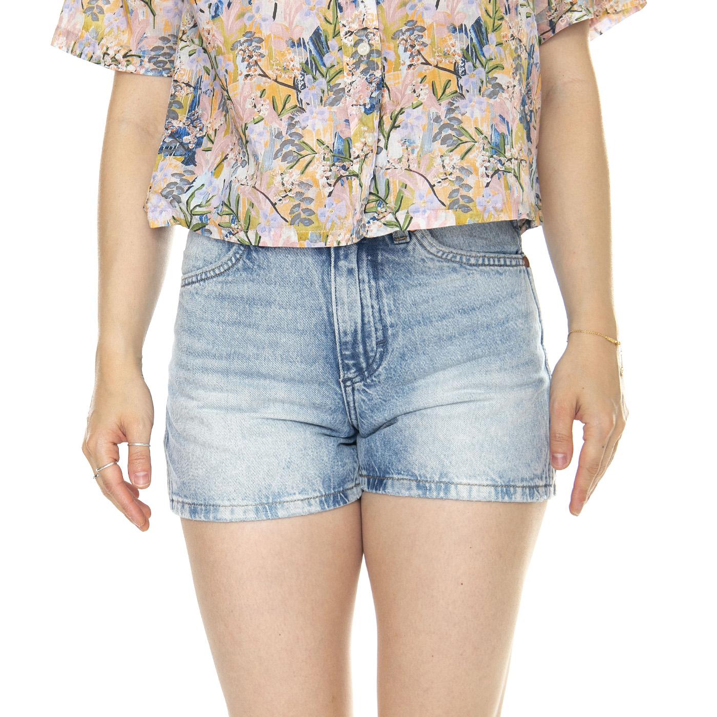 Cowboy Short 3 Inch Stuntman Blue - Pantaloncini Denim Jeans Donna Blu 112351074  WRANGLER 