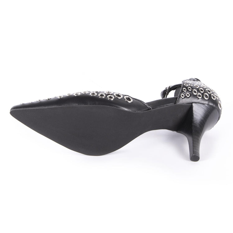 LYMAN LEATHER BLACK +SILVER JCSJC2322LEA-BLACK  JEFFREY CAMPBELL 