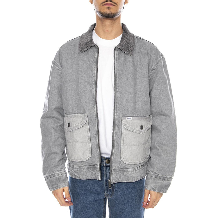 91U Utility Jacket Geminy Grey - Giacca Denim Jeans Uomo Grigia 112370527 . LEE 
