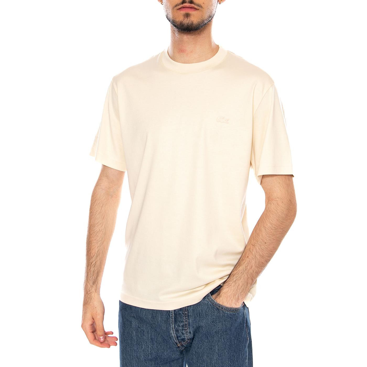 T-SHIRT ECRU - Maglietta Lacoste Girocollo Uomo Ecru TH5931 056 LACOSTE 