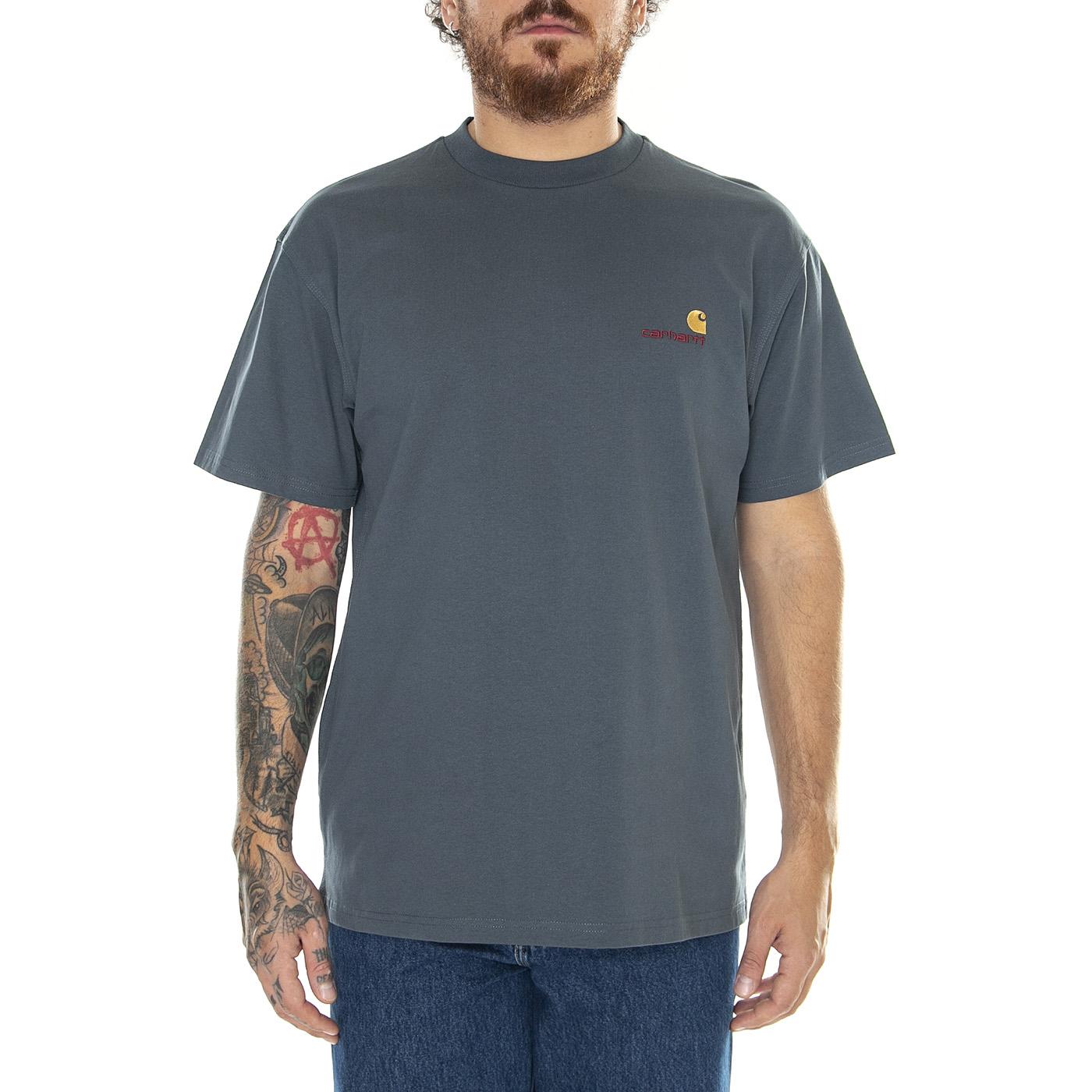 S/S American Script T-Shirt Ore - Maglietta Girocollo Uomo Grigia I029956.0RXX  CARHARTT WIP 