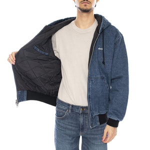 Wiltern Zip Up Hood Jacket Stone Wash Blue - Giacca con Cappuccio Uomo Blu 121800573 STN OBEY 