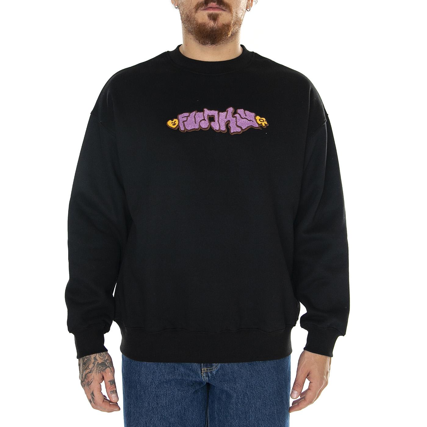 Offkey Crewneck Black - Felpa Girocollo Uomo Nera Offkey Crewneck Black  FUNKY 