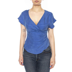 TOP CREPÉ AZUL - Top Donna Blu 61W/11218 BLUE WILD PONY 
