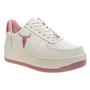 RECHARGE WHITE + PINK HOLO PU - Scarpe Stringate Donna Bianche WSPRECHARGE-WHIPNK . WINDSOR SMITH 