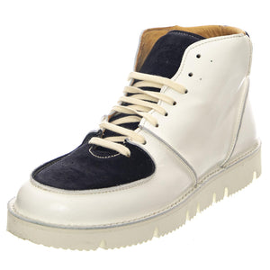 Considered White Navy - Scarpe Stringate Profilo Alto Uomo Bianche OGSCONSIDERED-WHTNVY  ORIGINAL GRADE 