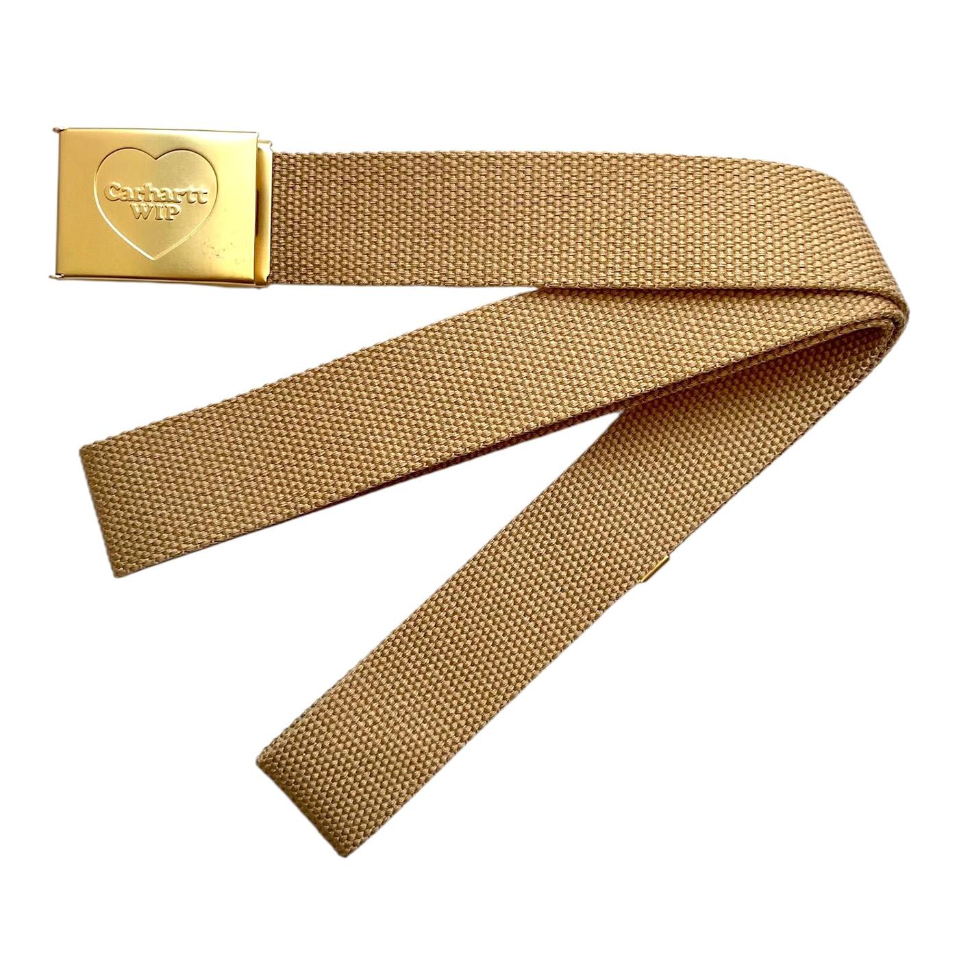 Heart Clip Belt Dusty H Brown / Gold - Cintura Beige I034631.2N1XX . CARHARTT WIP 