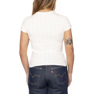 Dry Goods Pointelle Tee Gardenia - Maglietta Donna Bianca 001I8-0000 . LEVIS 