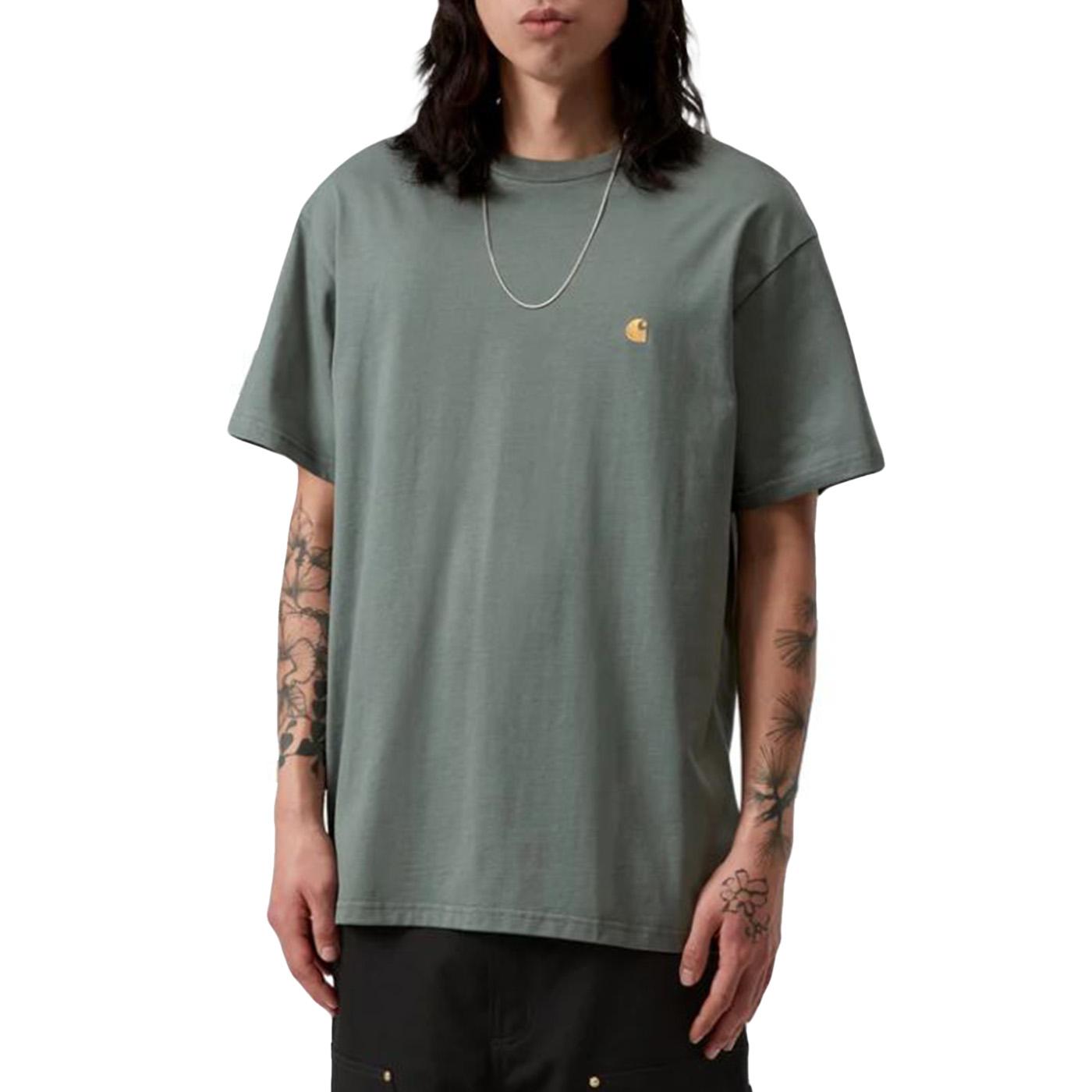 S/S CHASE T-SHIRT VELVET GREEN / GOLD - Maglietta Girocollo Uomo Verde I026391 3H4XX CARHARTT WIP 