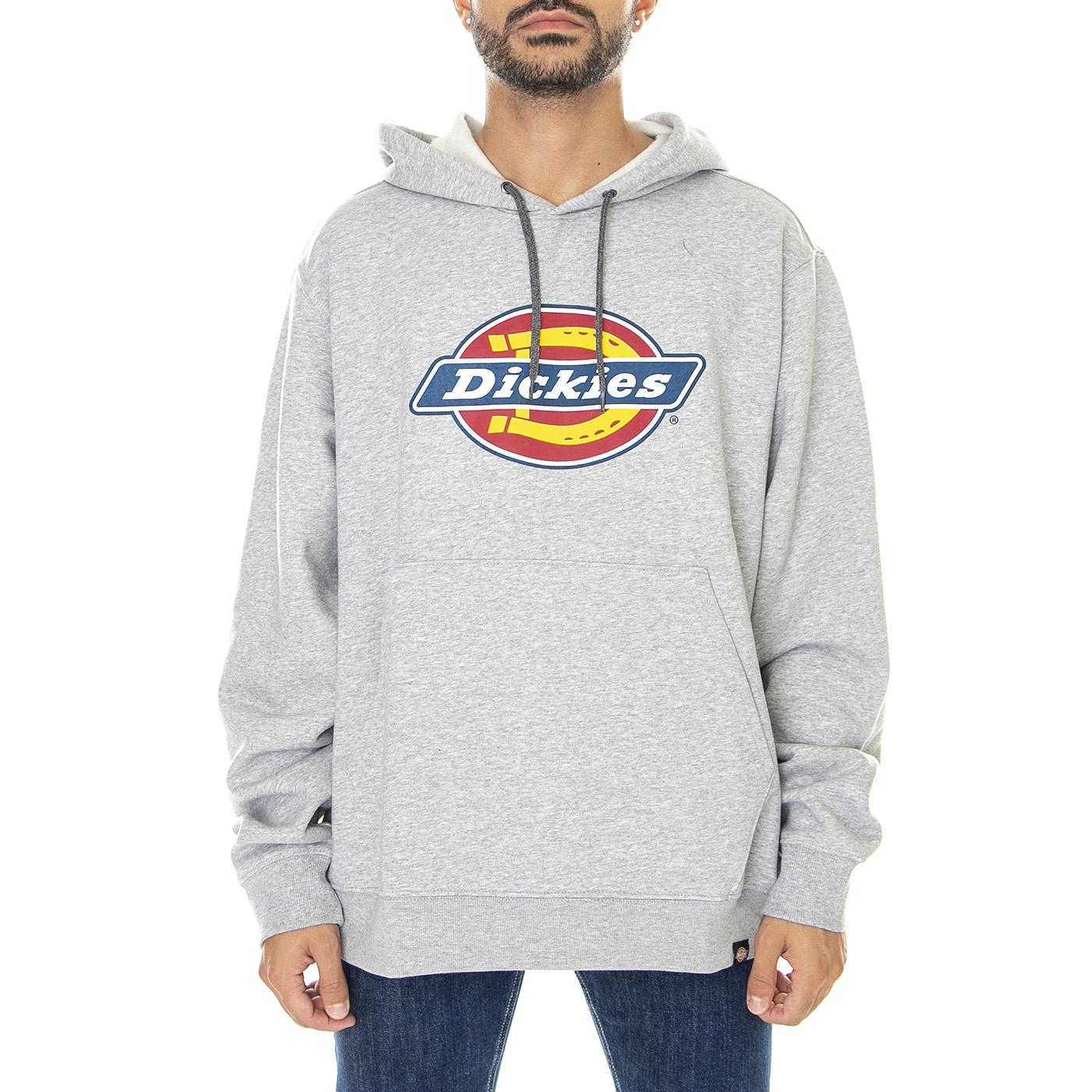 Logo Graphic Fleece Hoodie Heather Grey - Felpa con Cappuccio Uomo Grigia DK0A4XTPHG01  DICKIES 