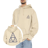 HUF Set TT P/O Hoodie -- Felpa Uomo Cappuccio Stone Beige  Uomo HUF