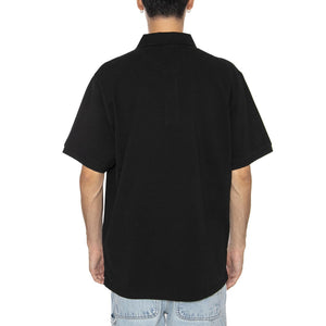 S/S Carhartt Script Polo Black / White - Polo Uomo Nera I035231.0D2XX . CARHARTT WIP 