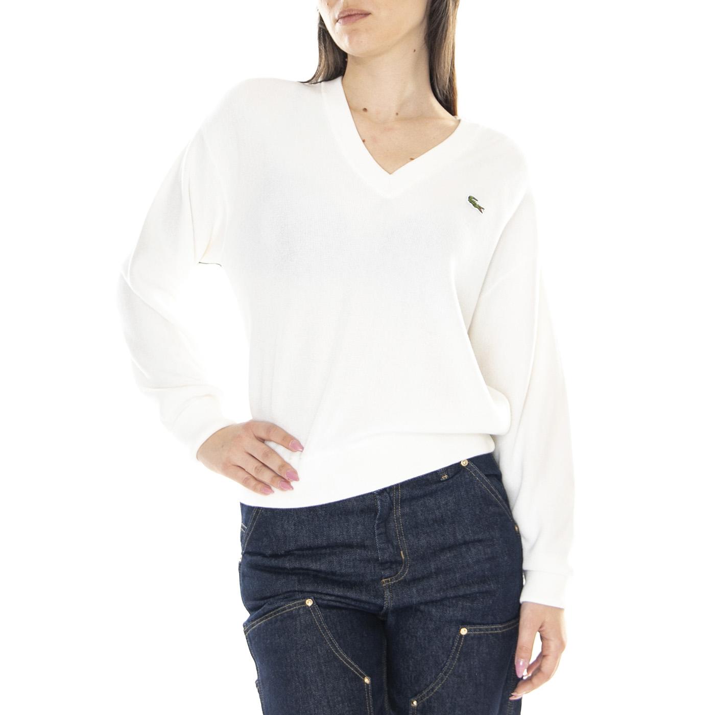 W' Pullover 70V - Maglione Donna Bianco AF5622-70V  LACOSTE 