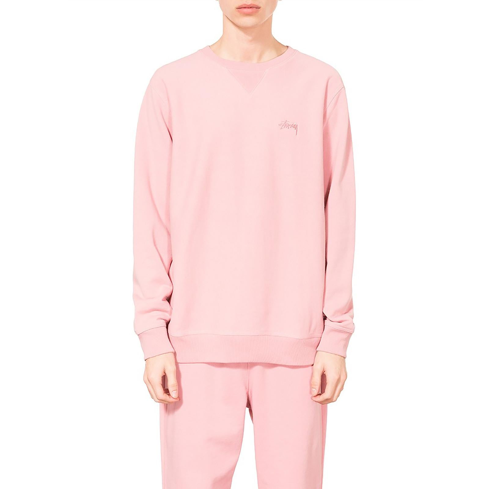 STOCK LS TERRY CREW PINK 118269-PINK  STUSSY 