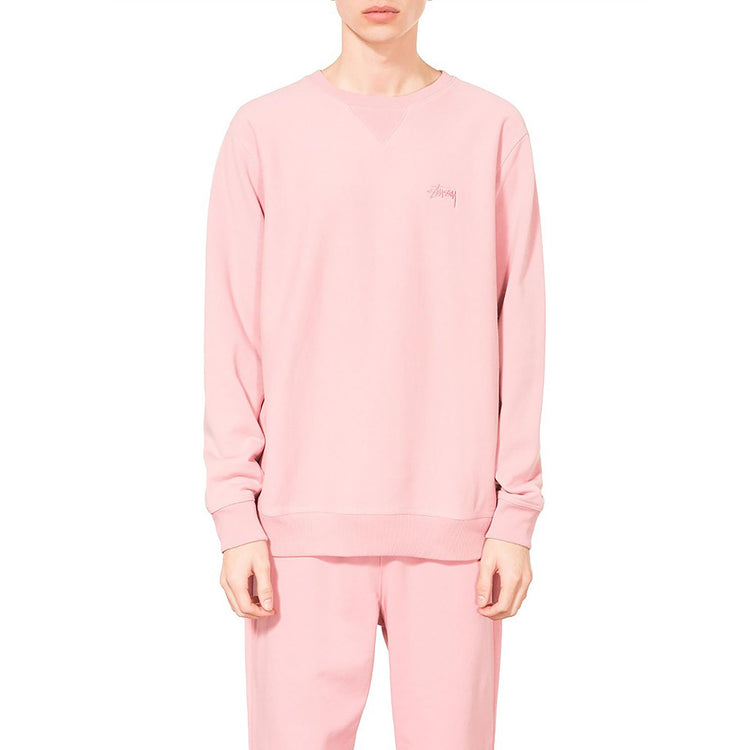 STOCK LS TERRY CREW PINK 118269-PINK  STUSSY 