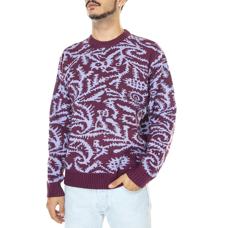 Magnolia Crew Sweater Beetroot / Multi - Maglione Girocollo Uomo Viola / Multi 151000062-BET  OBEY 