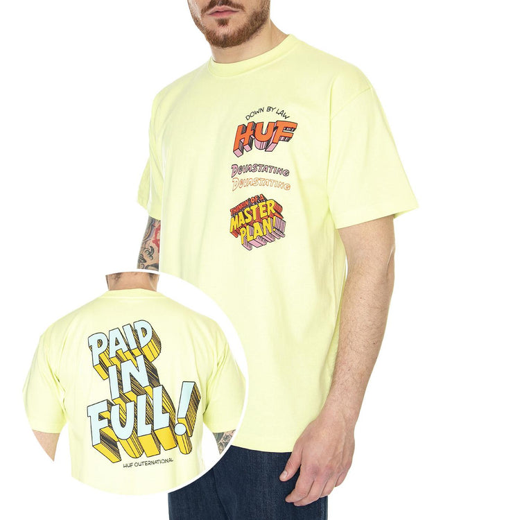 Master Plan S/S Tee Lime - Maglietta Girocollo Uomo Verde TS01942-LIME  HUF 