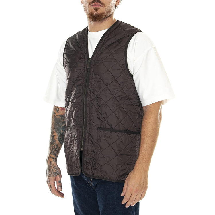 M' Polarquilt Waistcoat Zip Liner Dark Brown - Giacca Invernale Smanicata Uomo Marrone MLI0002-BR71-FW23 . BARBOUR 