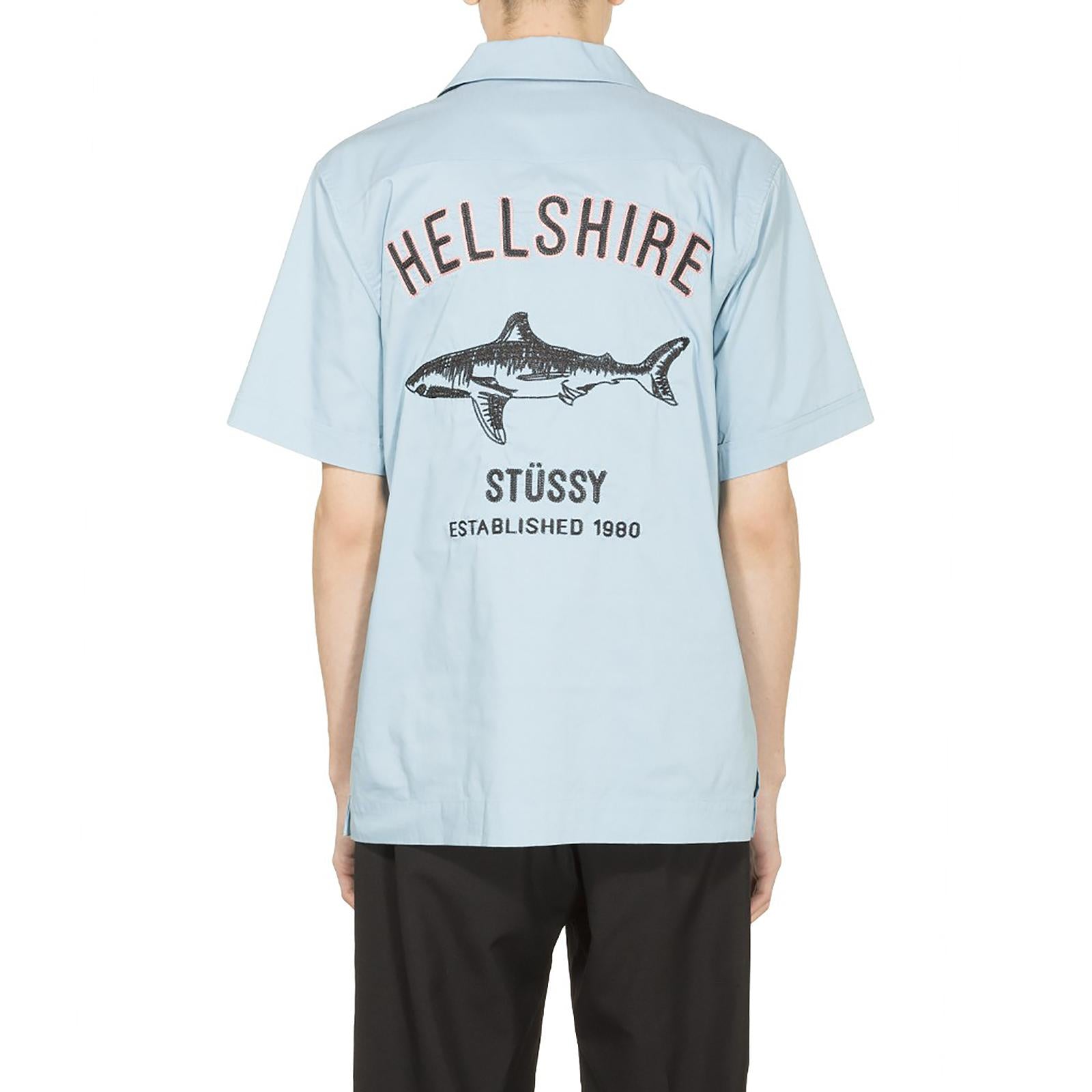 HELLSHIRE BOWLING SHIRT LIGHT BLUE 111971-LIGHT BLUE  STUSSY 