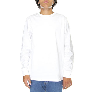L/S Base T-Shirt White / Black - Maglietta Girocollo Maniche Lunghe Uomo Bianca I026265-00AXX  CARHARTT WIP 