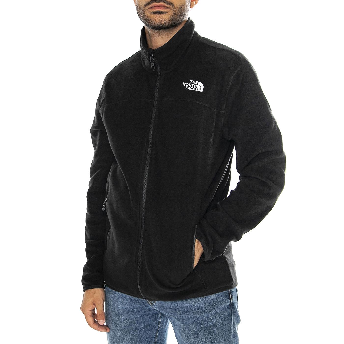 M 100 Glacier Full Zip EU TNF Black / NPF - Felpa Uomo Nera NF0A855X4H01  THE NORTH FACE 