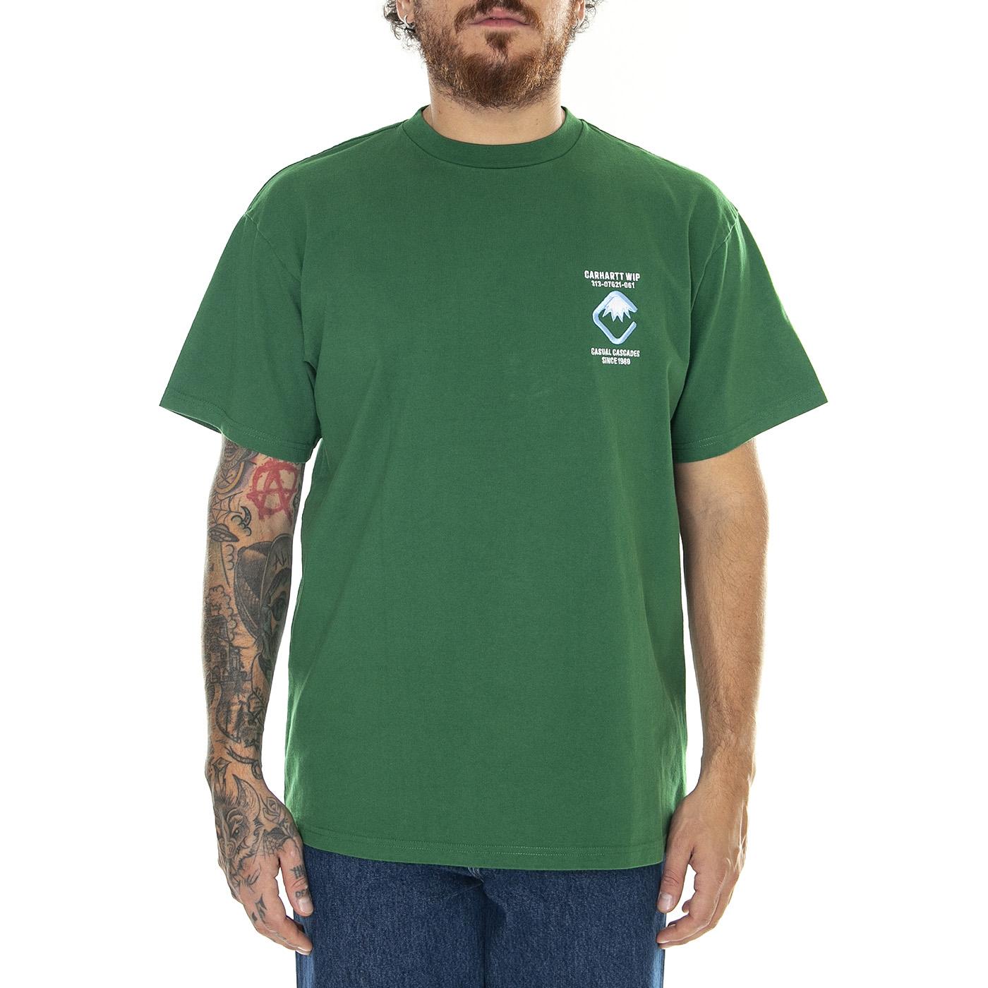 S/S Aspen T-Shirt Aspen Green /heavy enzyme wash - Maglietta Girocollo Uomo Verde I032413.1NR4G  CARHARTT WIP 