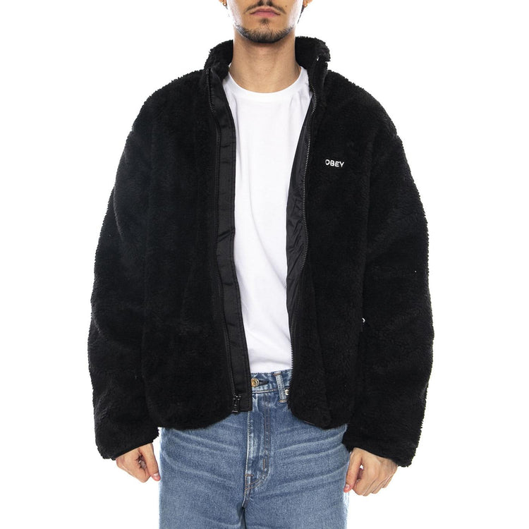 Icon Face Sherpa Kacket Black - Giacca Uomo Nera 121800564 BLK OBEY 