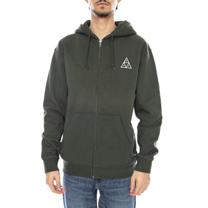 HUF Set TT F/Z Hoodie -- Felpa con Cappuccio Uomo Verde PF00697 HUN HUF 