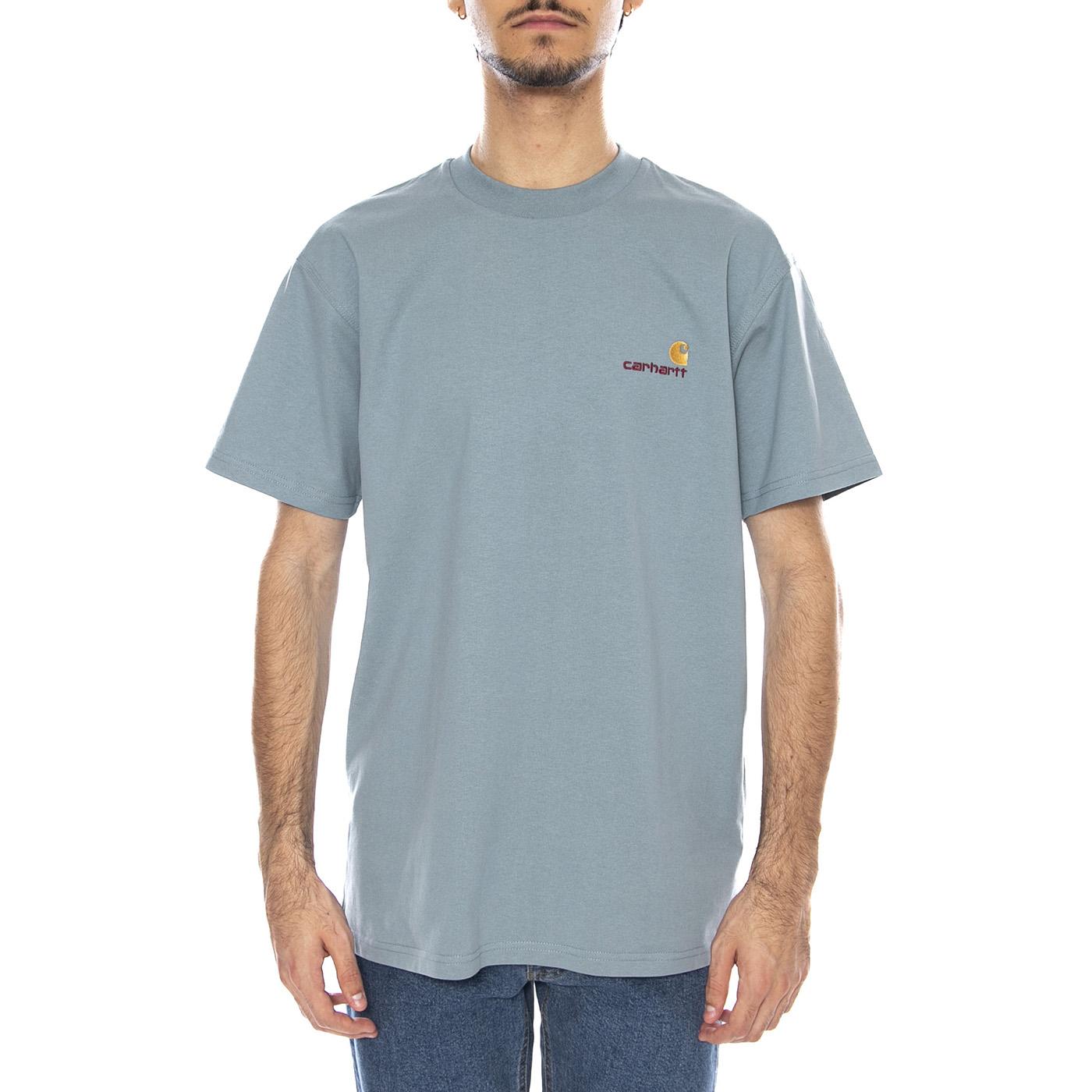 S/S American Script T-Shirt Citadel - Maglietta Girocollo Uomo Blu Medio I029956.33EXX . CARHARTT WIP 