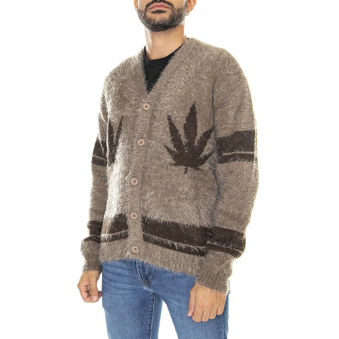 Outro Cardigan Brown - Cardigan Uomo Marrone KN00380-BROWN  HUF 