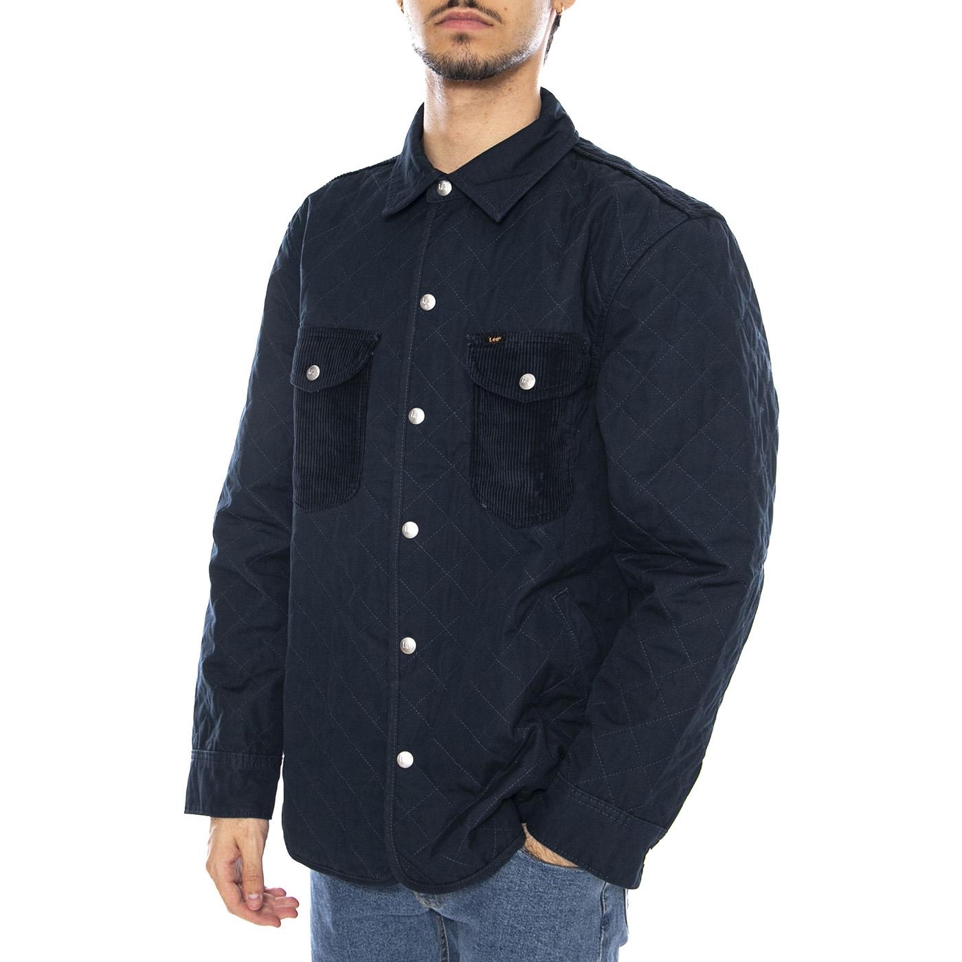 Mixed Media Overshirt Rivet Navy - Giacca Sovracamicia UomoBlu 112371324 . LEE 